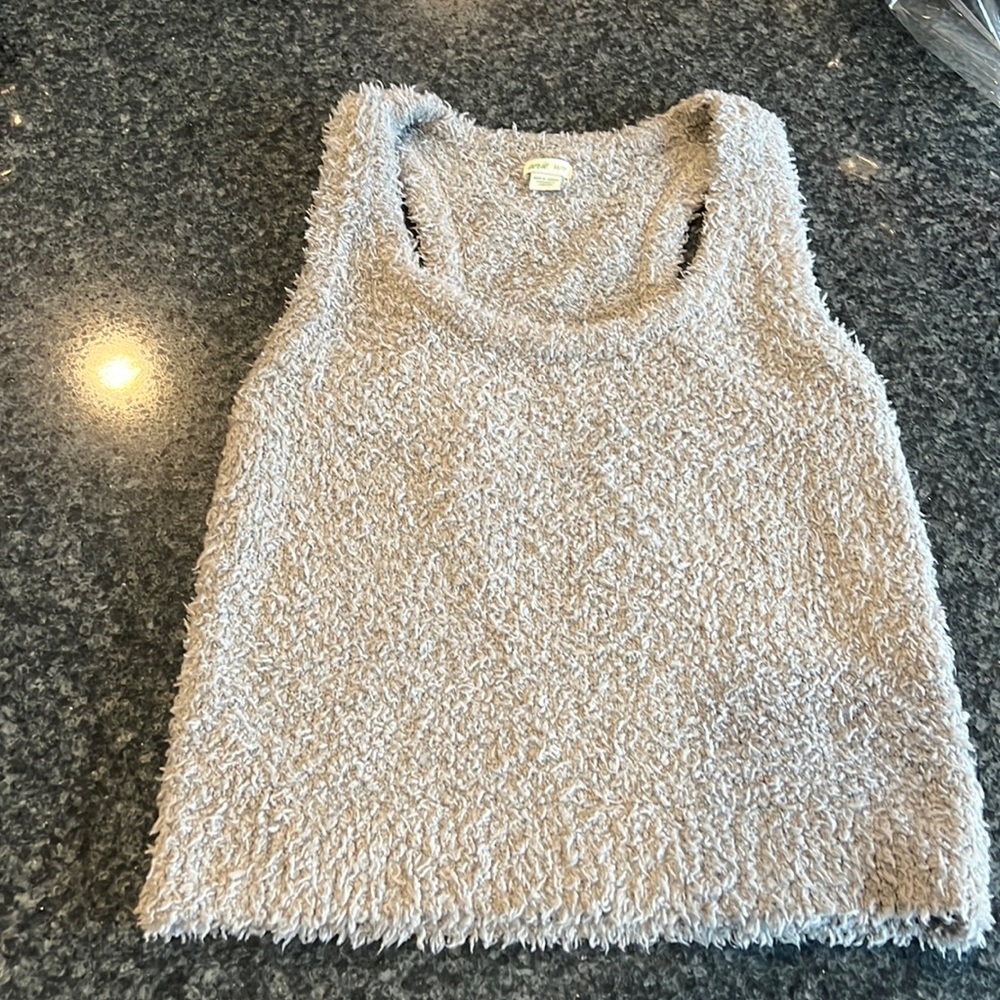 Aerie Soft Sleeveless Cropped Gray Tank